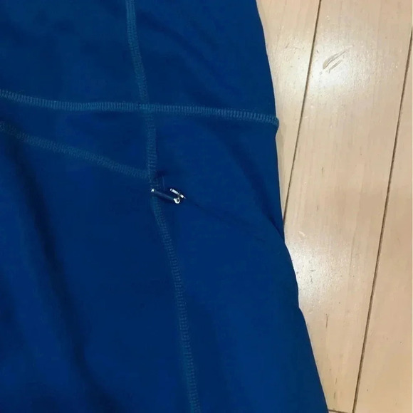 Athleta Contender Tight Powerlift Blue Peacock zip pockets mid rise | size MP - Picture 5 of 12